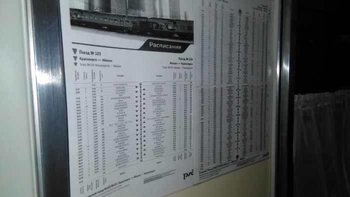 Train schedule Abakan Krasnoyarsk