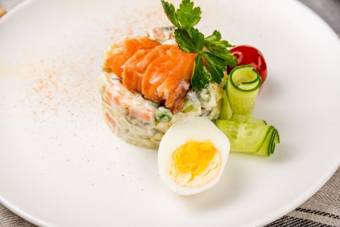 Olivier with salmon