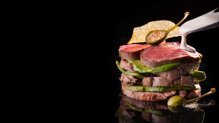 Food on a dark background