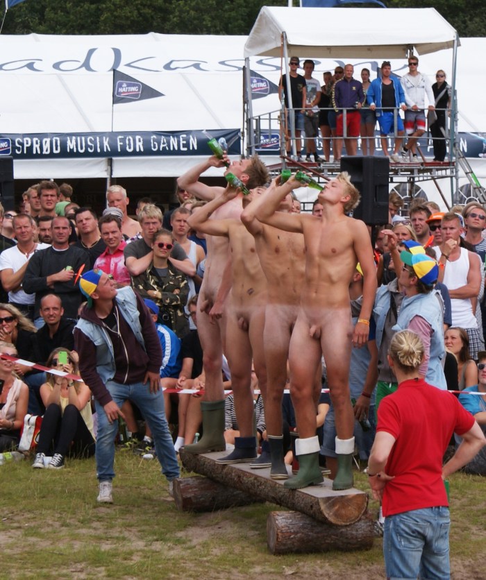 Group of guys with bare asses