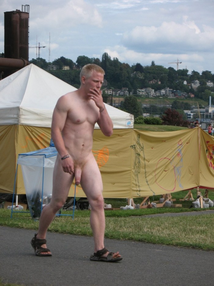 Naked guys gangbang