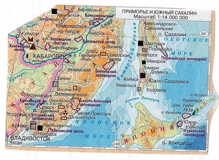Lake Hassan on the map of Russia