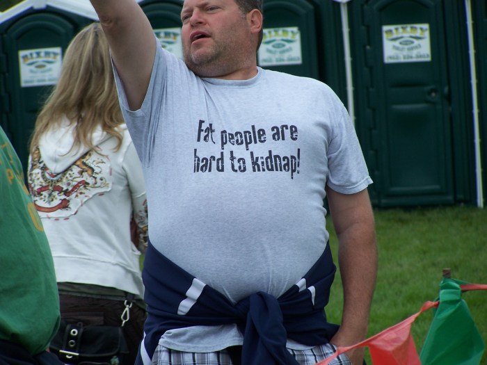 Fat people on the beach