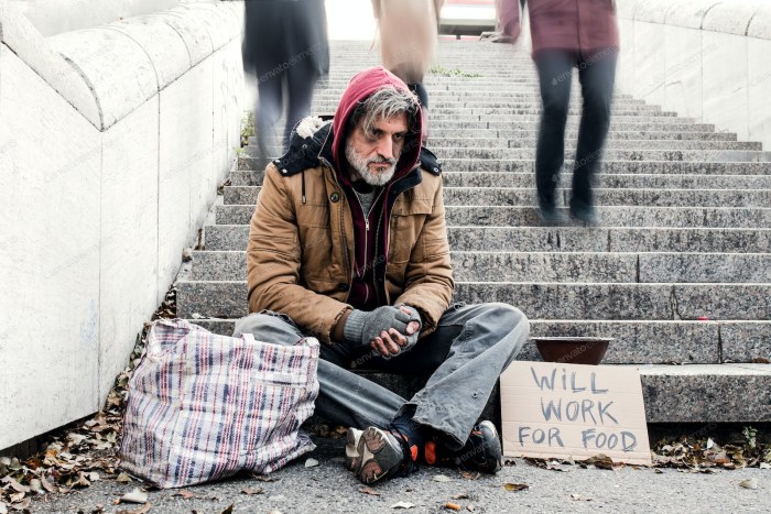 The feet of homeless women