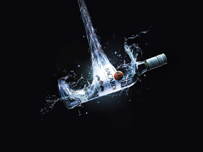 Alcohol on a black background