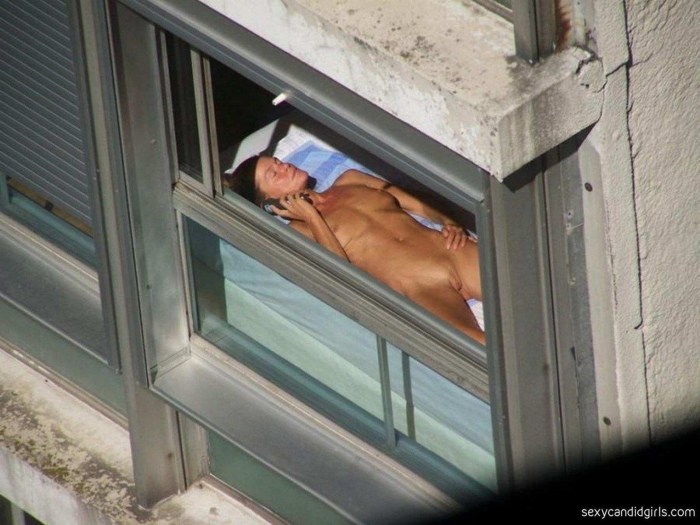 Peeping in the windows naked