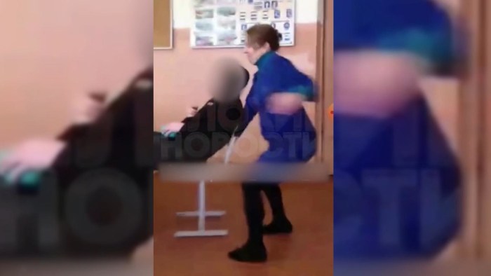 The schoolboy hit the teacher