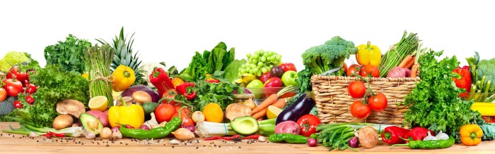 Frame from vegetables and fruits