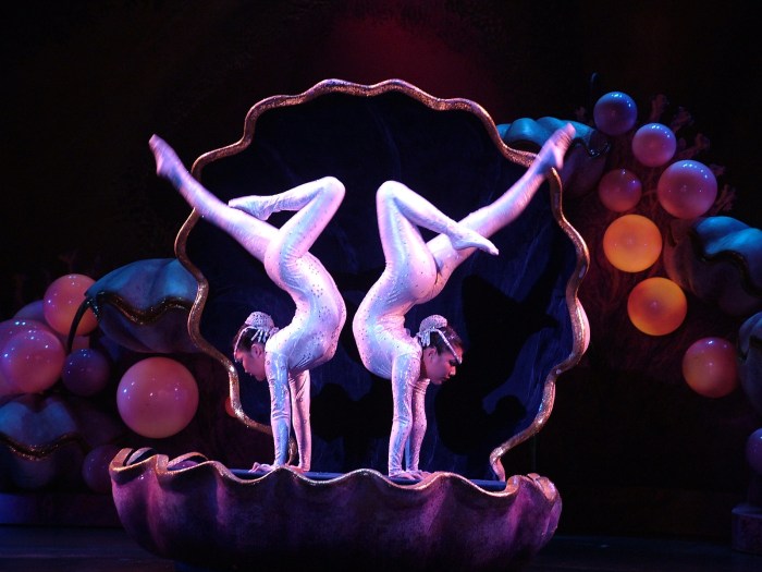 Circus du salts of acrobat on a trampoline
