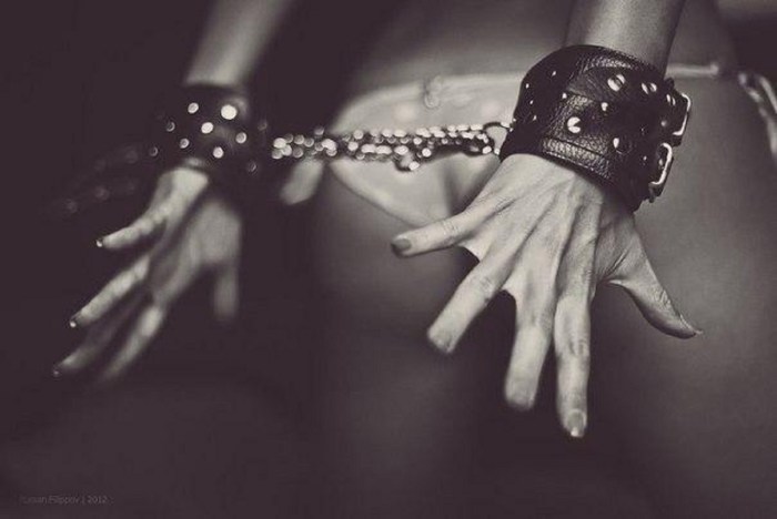Beautiful girls in shackles