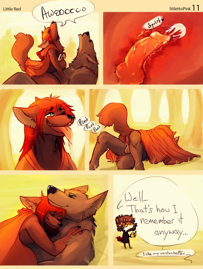 Red cap and gray wolf Art