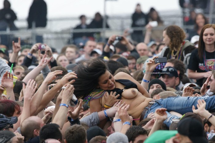 Topless Girls at the Festival