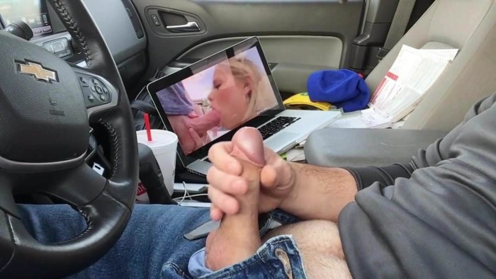 Photo of a huge member in the car