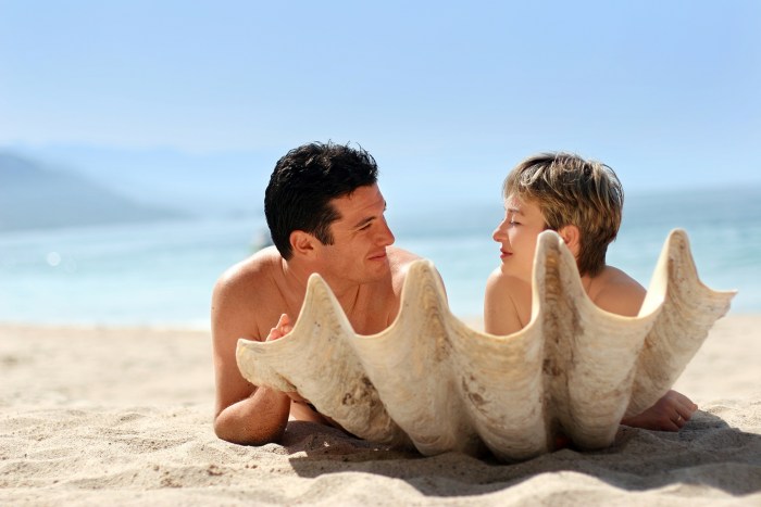 Beautiful students on the beach