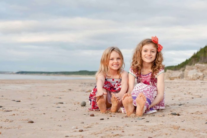 Children are resting at sea