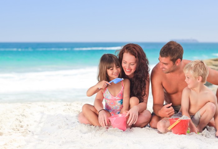 Family on the beach