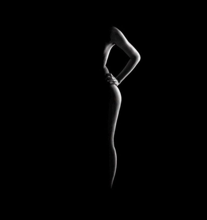 Female body in the twilight