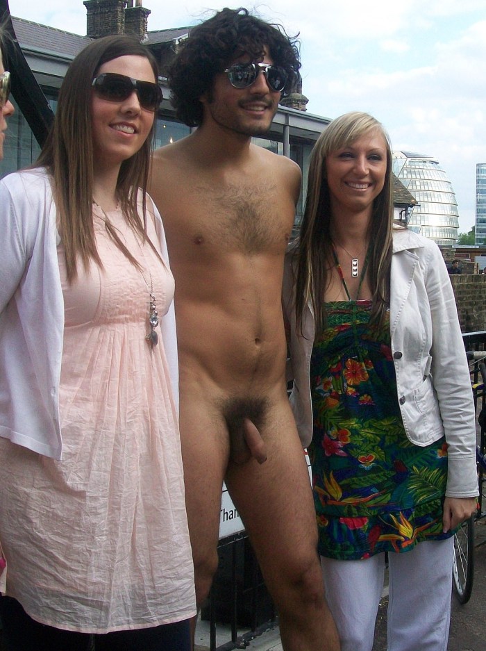 Naked man with a dressed woman
