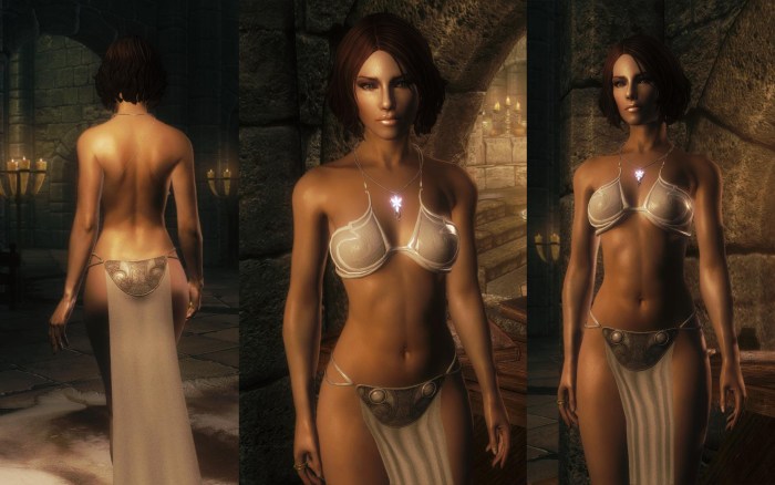 The girl in the dress undresses
