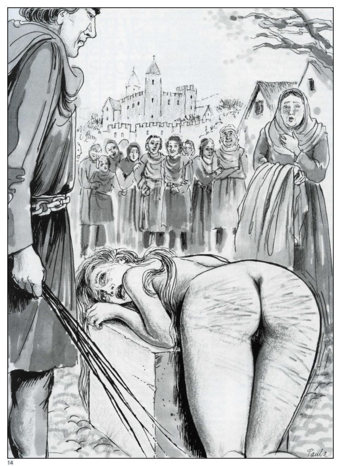 Flogging a girl without panties