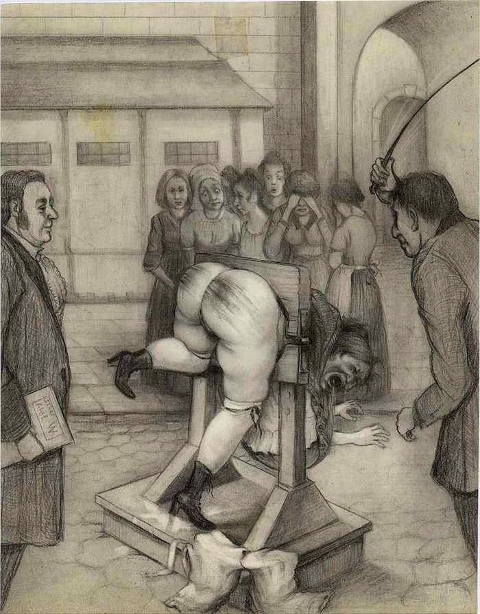 Flogging naked women retro