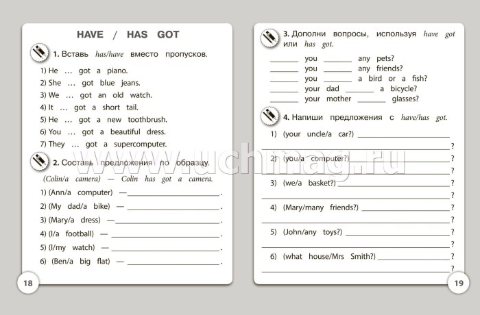 Personal and possessive pronouns in English table