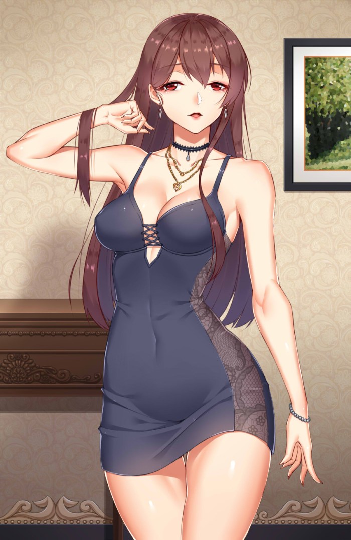 Big breasts in a turtleneck