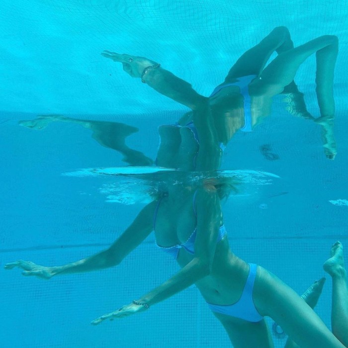 Girls underwater in a bikini