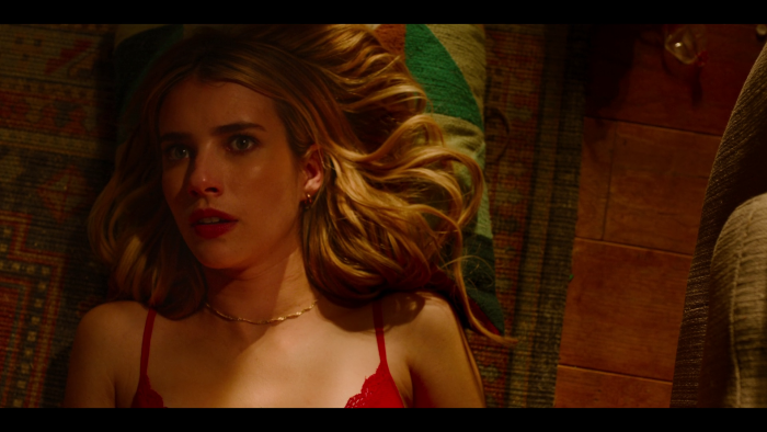Emma Roberts in the bathroom