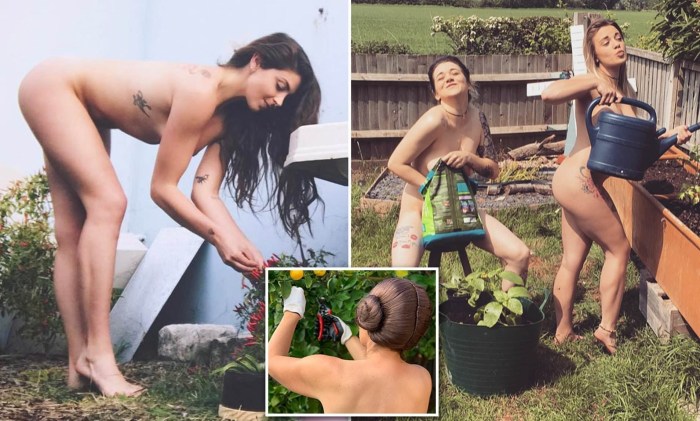 Day of a naked gardener