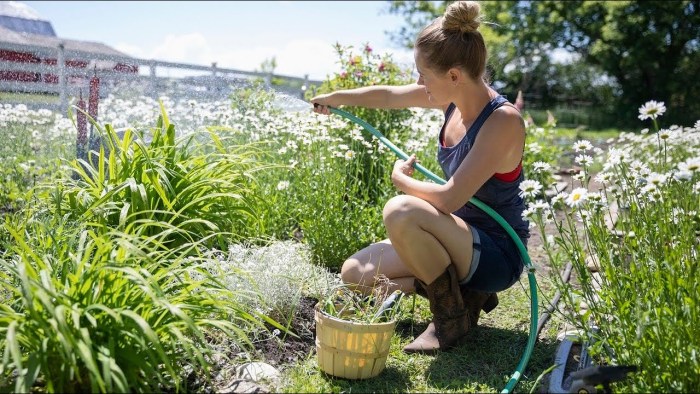 Woman garden yard