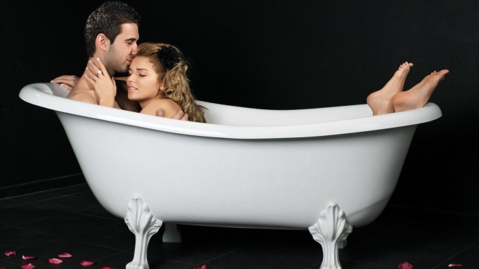 Man and woman in the bathroom