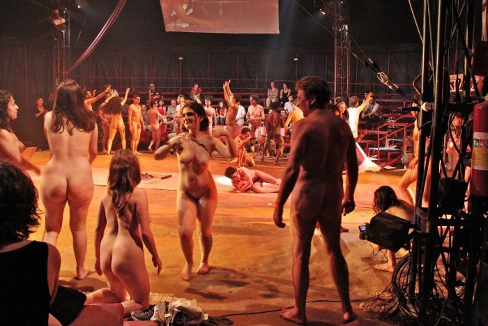 Naked stripper in nightclubs
