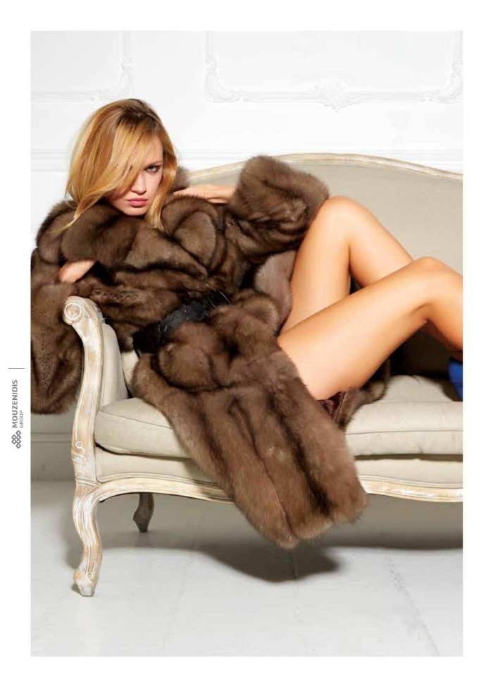 A woman in a fur coat