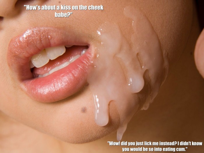 Beautiful women cum on the lips