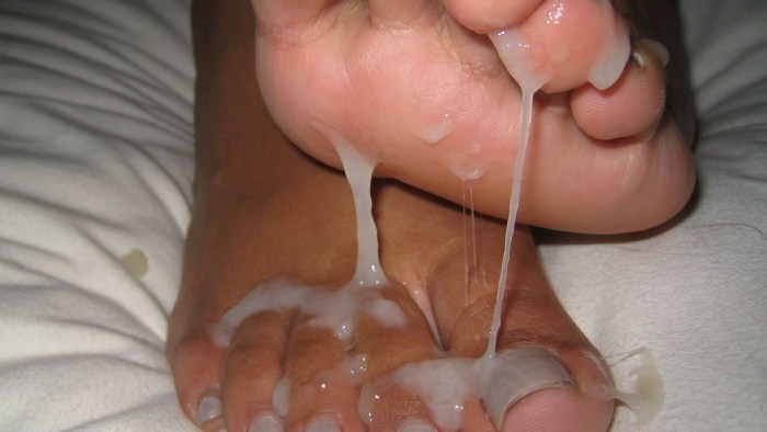 Cum on legs in socks