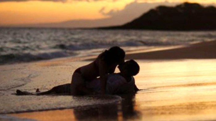 Man and woman in water