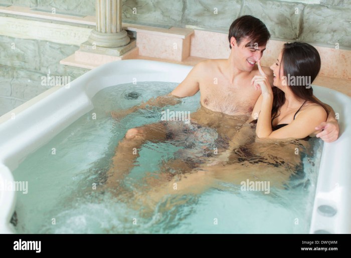 Young in a jacuzzi