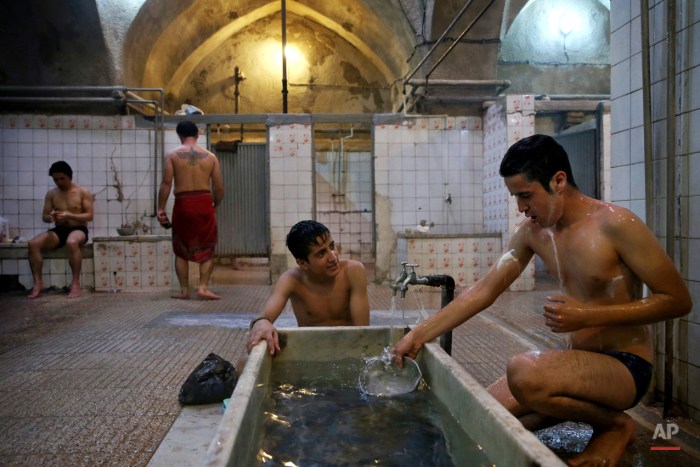 Men's public bath naked