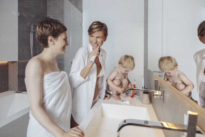 Girls in the steam room