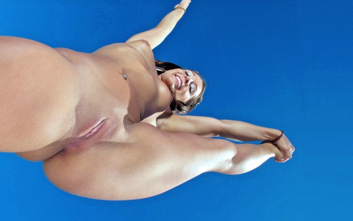 Naked women from below