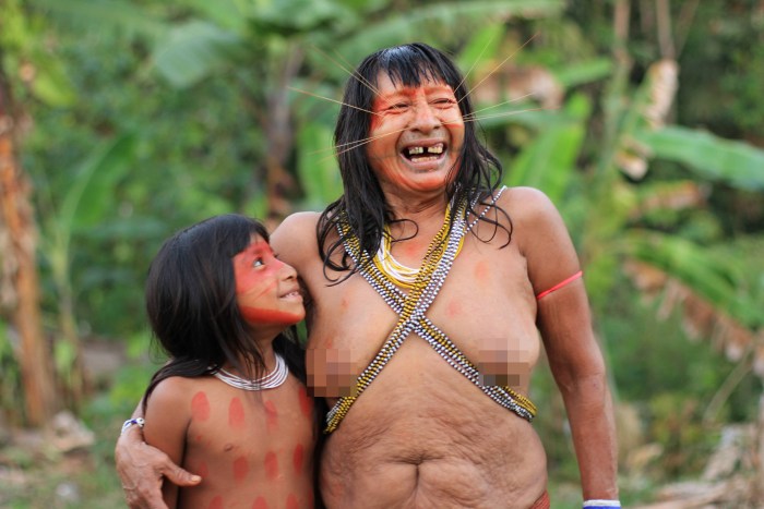 Naked wild tribes of the Amazon