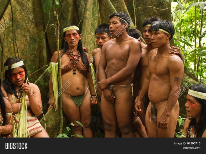 Naked tribes of tropical forests of the Amazon