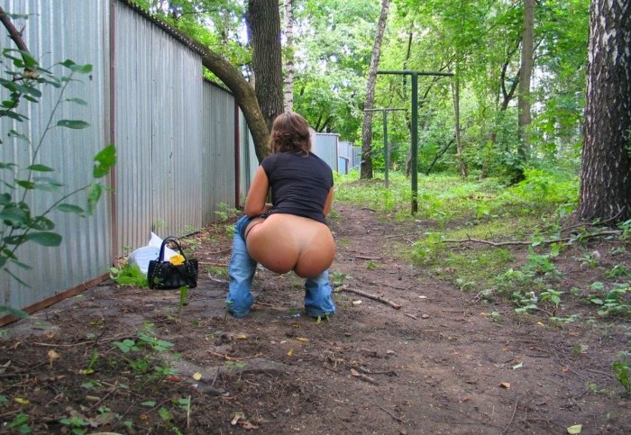 Sat down to pee in the forest