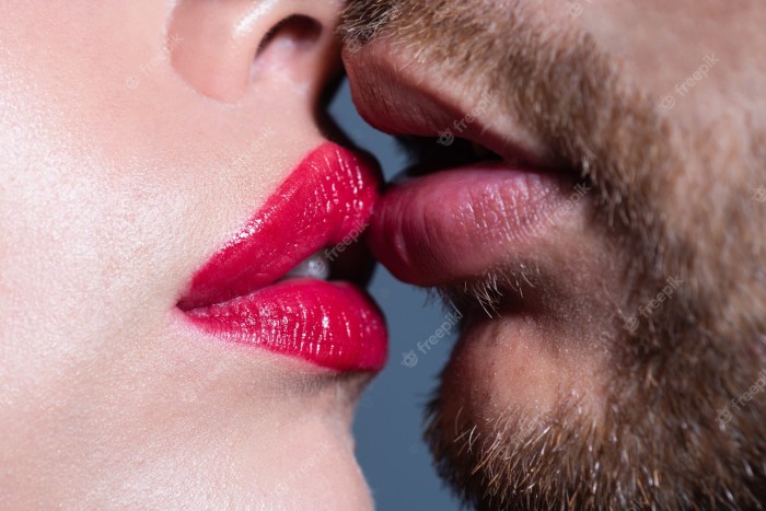 A passionate kiss