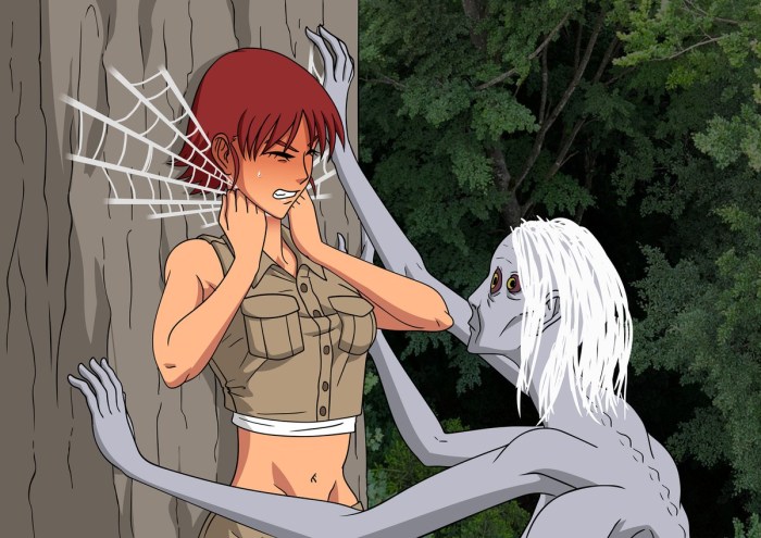 The girl strangled the man