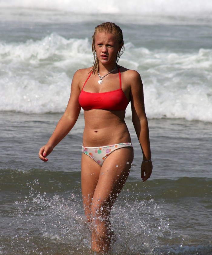 Hair sticking on the beach