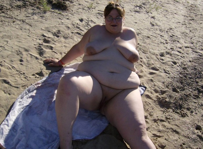 Naked elderly women on the beach