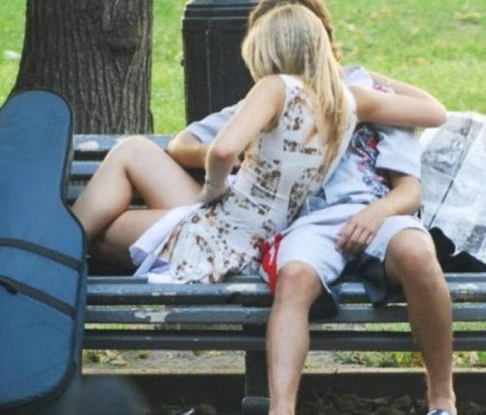 I lit up on a bench