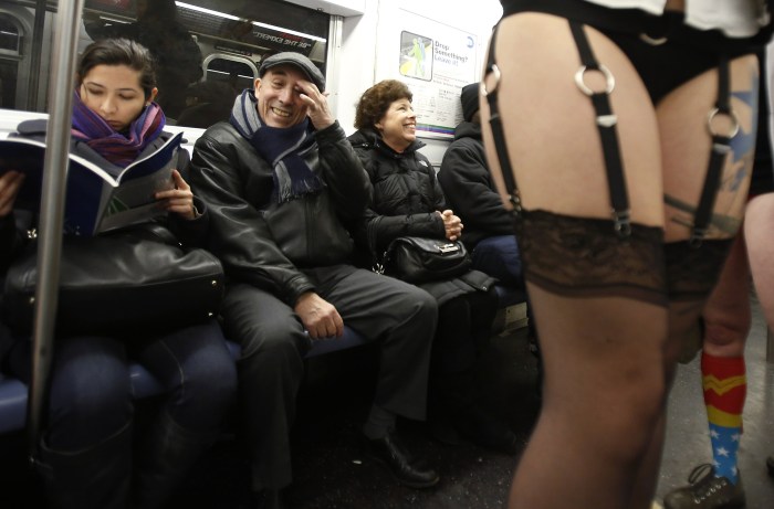 Flashmob in the subway without pants in Moscow 2017